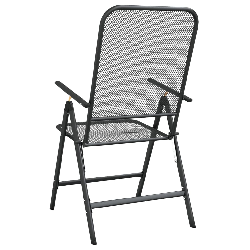 Folding Garden Chairs 2 pcs Expanded Metal Mesh Anthracite - Newstart Furniture