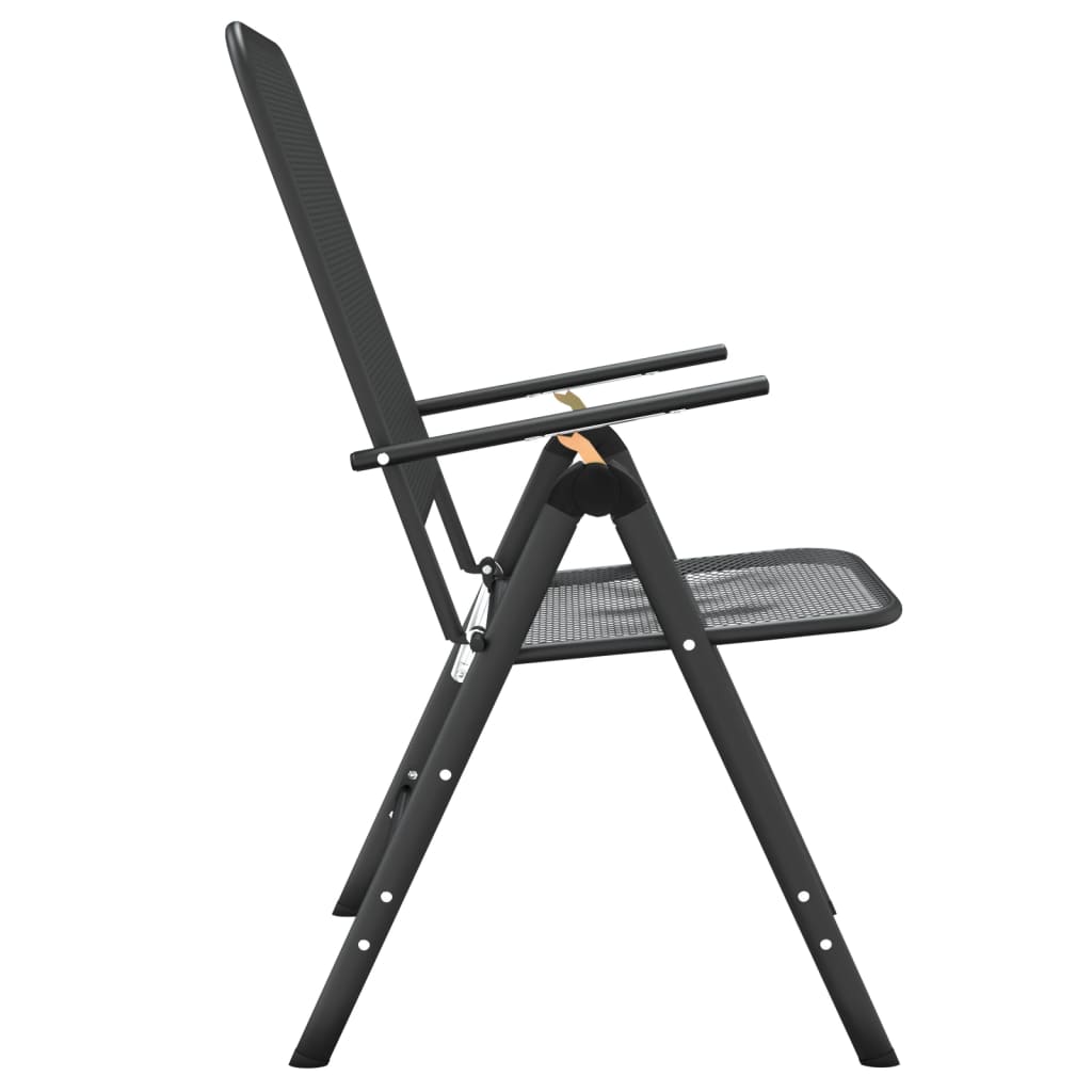 Folding Garden Chairs 4 pcs Expanded Metal Mesh Anthracite - Newstart Furniture