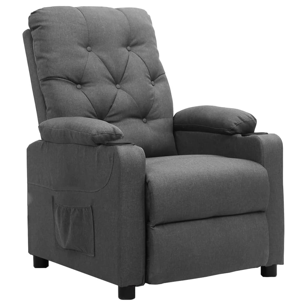 Reclining Chair Light Grey Fabric - Newstart Furniture