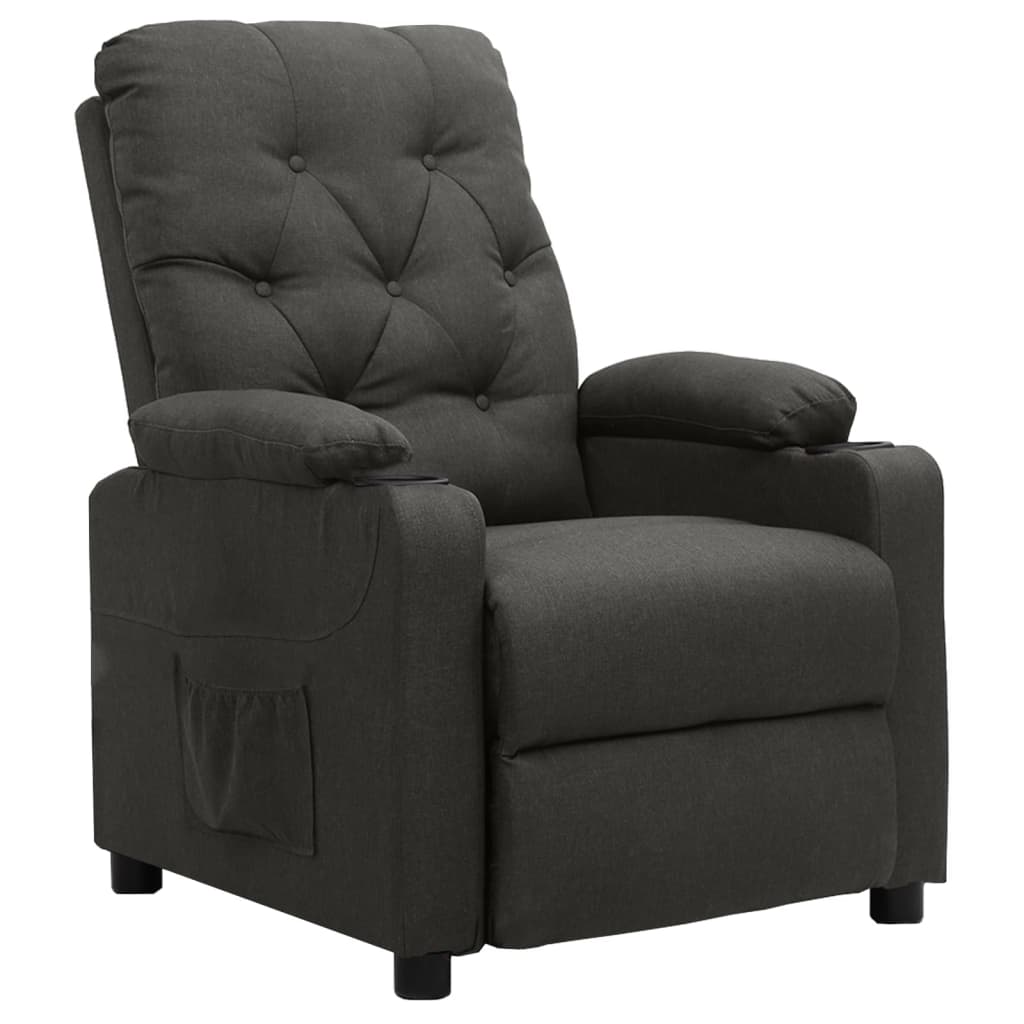Reclining Chair Dark Grey Fabric - Newstart Furniture