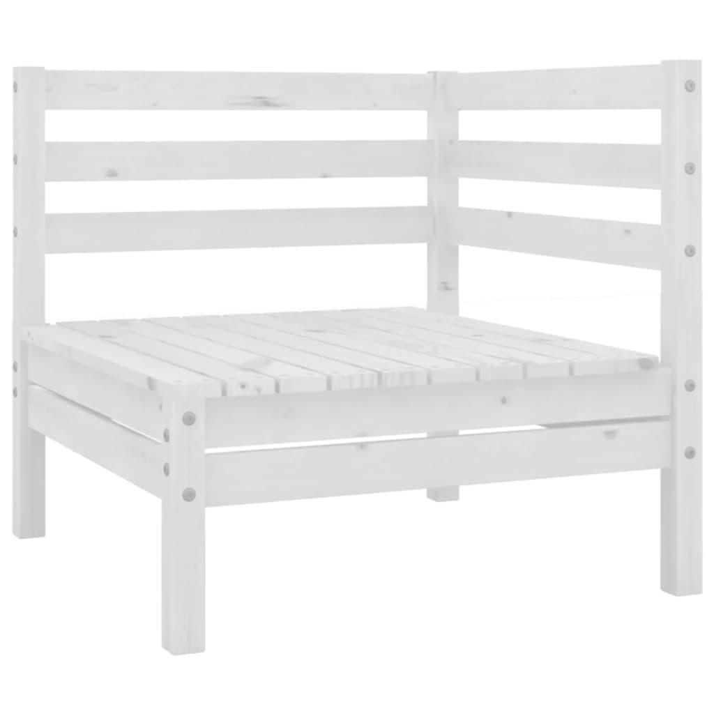 7 Piece Garden Lounge Set Solid Pinewood White - Newstart Furniture