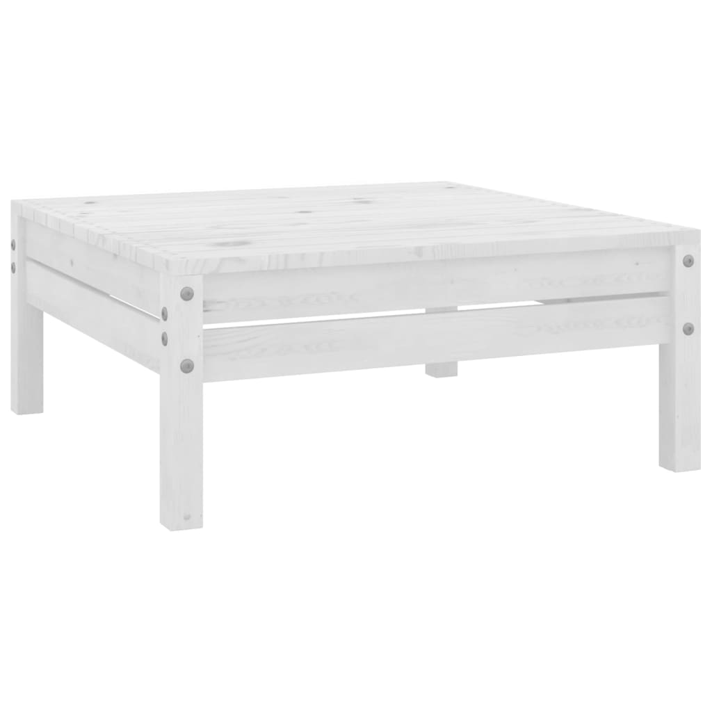 9 Piece Garden Lounge Set White Solid Pinewood - Newstart Furniture