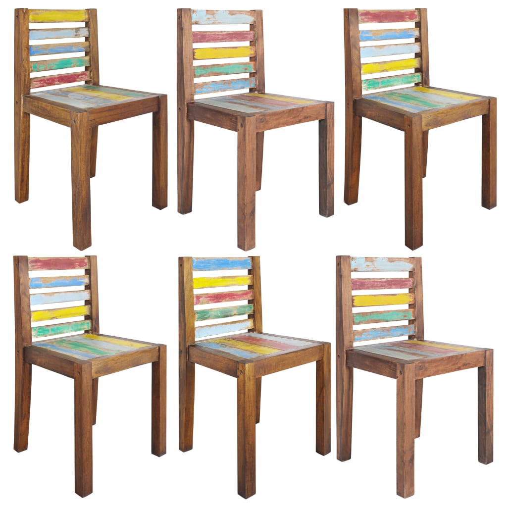 Dining Chairs 6 pcs Solid Reclaimed Wood - Newstart Furniture