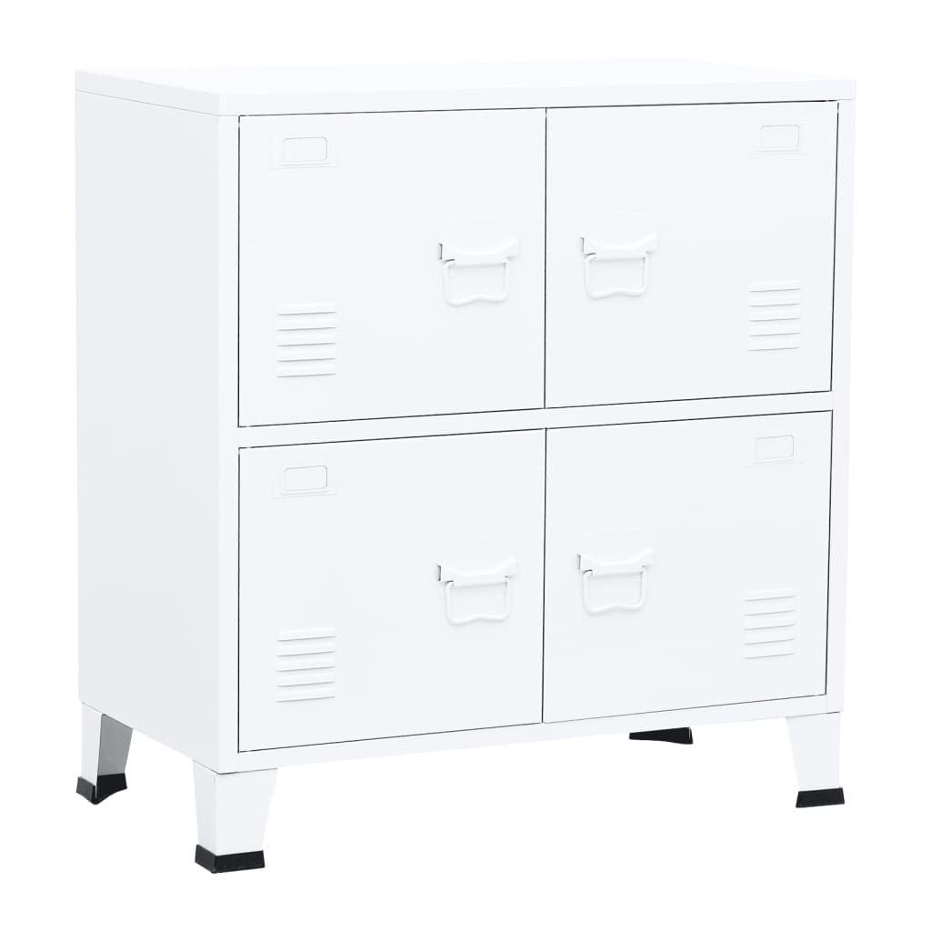 Industrial Storage Chest White 75x40x80 cm Steel - Newstart Furniture