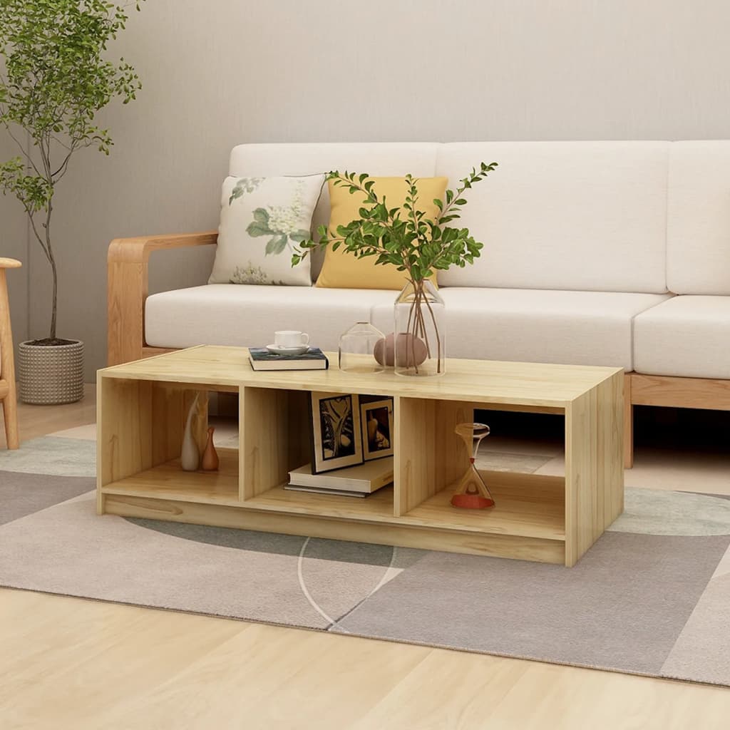 Coffee Table 110x50x34 cm Solid Pinewood - Newstart Furniture