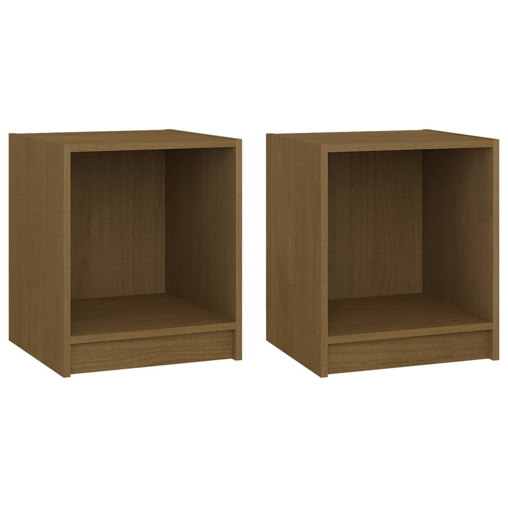 Bedside Cabinets 2 pcs Honey Brown 35.5x33.5x41.5 cm Solid Pinewood - Newstart Furniture
