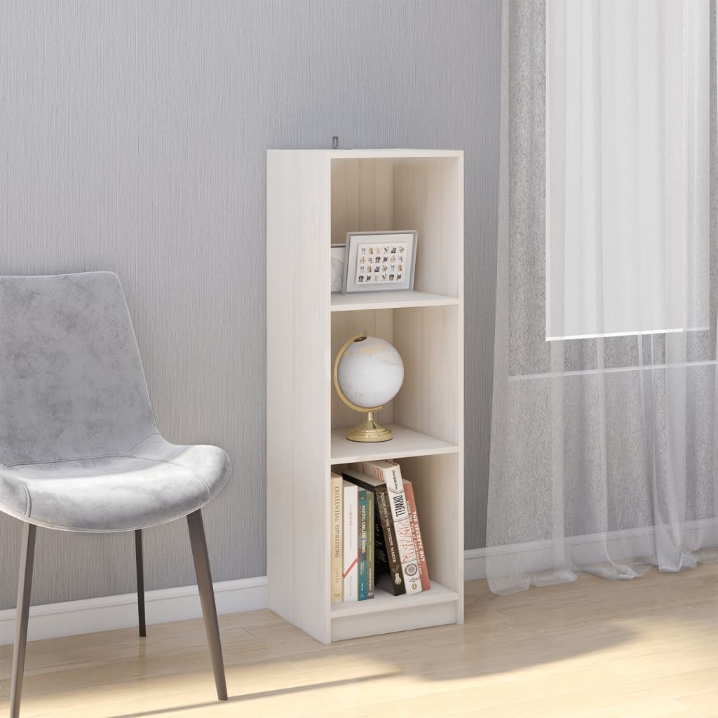 Book Cabinet/Room Divider White 36x33x110 cm Solid Pinewood - Newstart Furniture