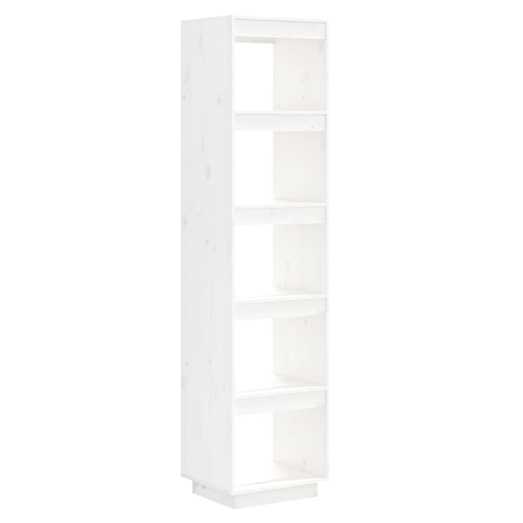 Book Cabinet/Room Divider White 40x35x167 cm Solid Wood Pine - Newstart Furniture