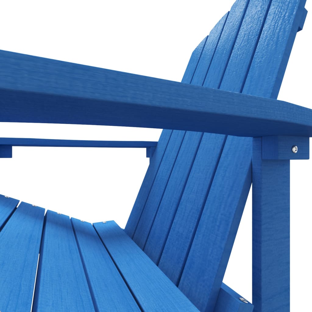 Garden Adirondack Chair with Footstool HDPE Aqua Blue - Newstart Furniture