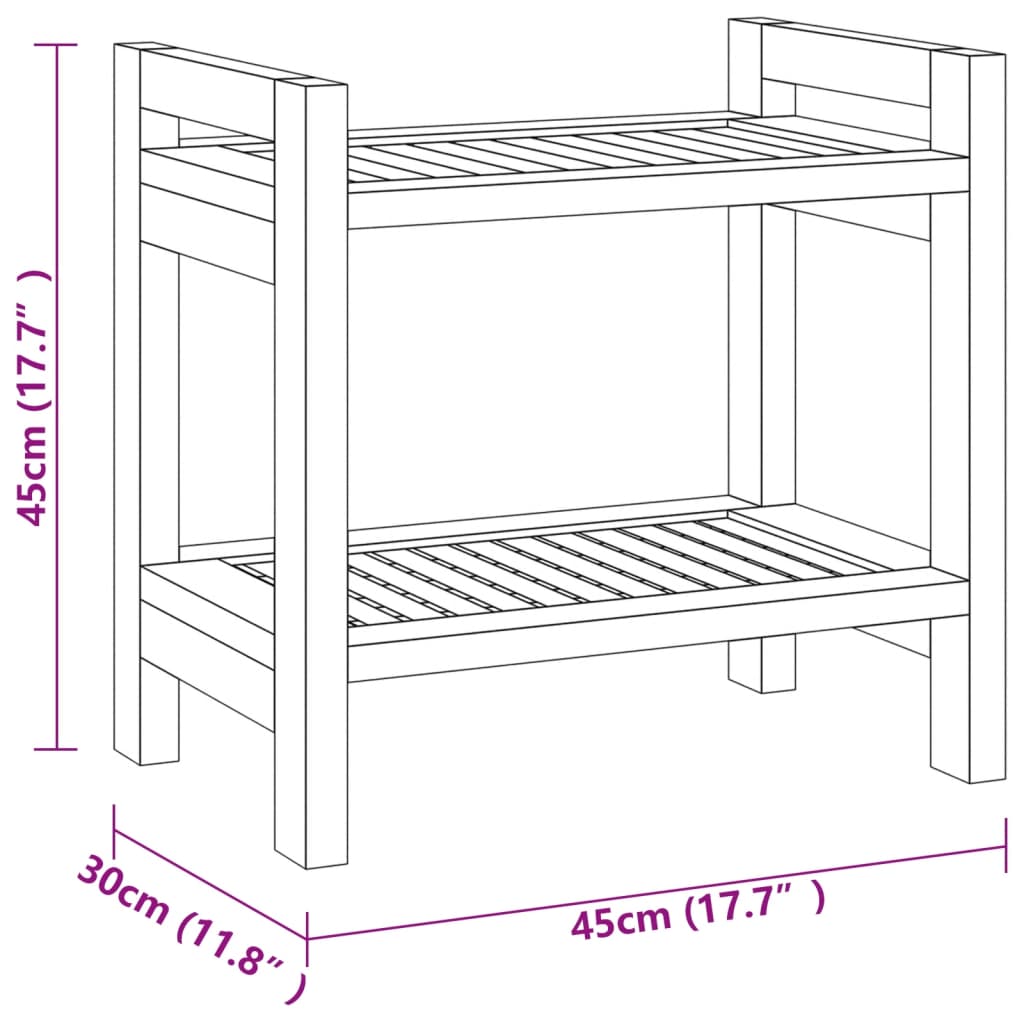 Shower Bench 45x30x45 cm Solid Wood Teak - Newstart Furniture