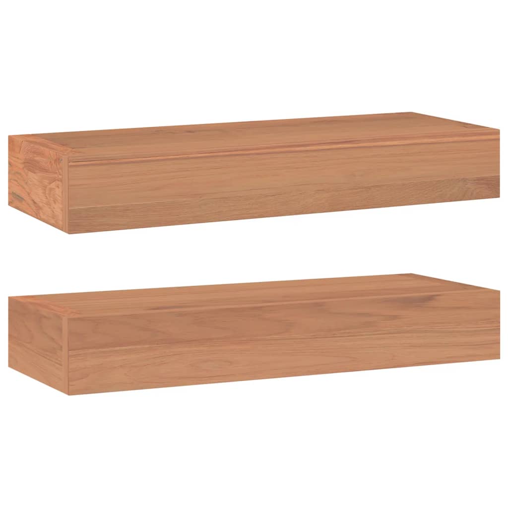Wall Shelves 2 pcs 40x15x6 cm Solid Wood Teak - Newstart Furniture