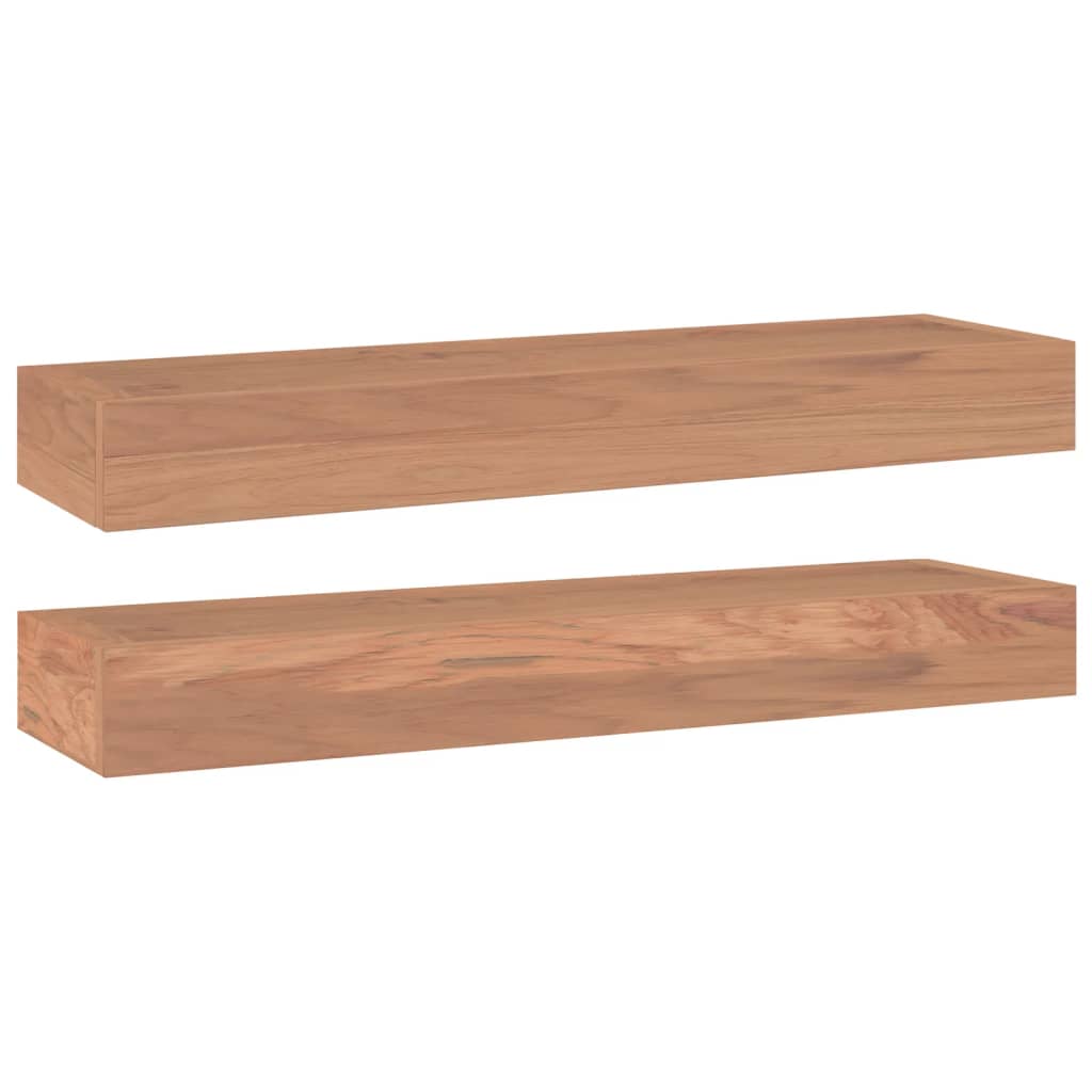 Wall Shelves 2 pcs 60x15x6 cm Solid Wood Teak - Newstart Furniture