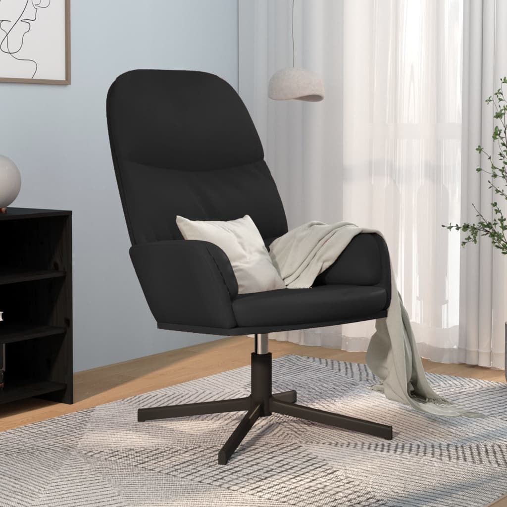 Relaxing Chair Black Faux Leather - Newstart Furniture