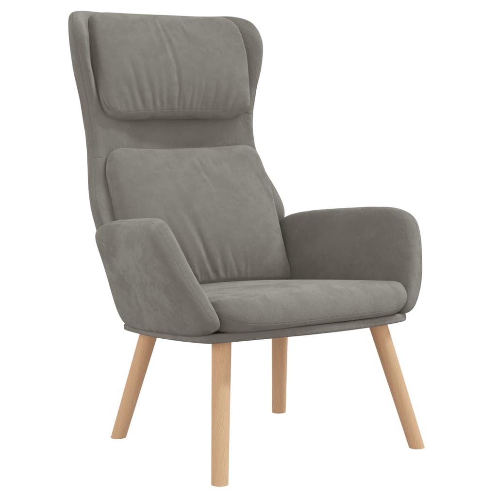 Relaxing Chair Light Grey Velvet - Newstart Furniture
