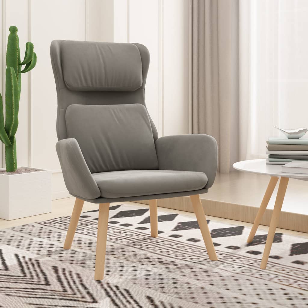 Relaxing Chair Light Grey Velvet - Newstart Furniture