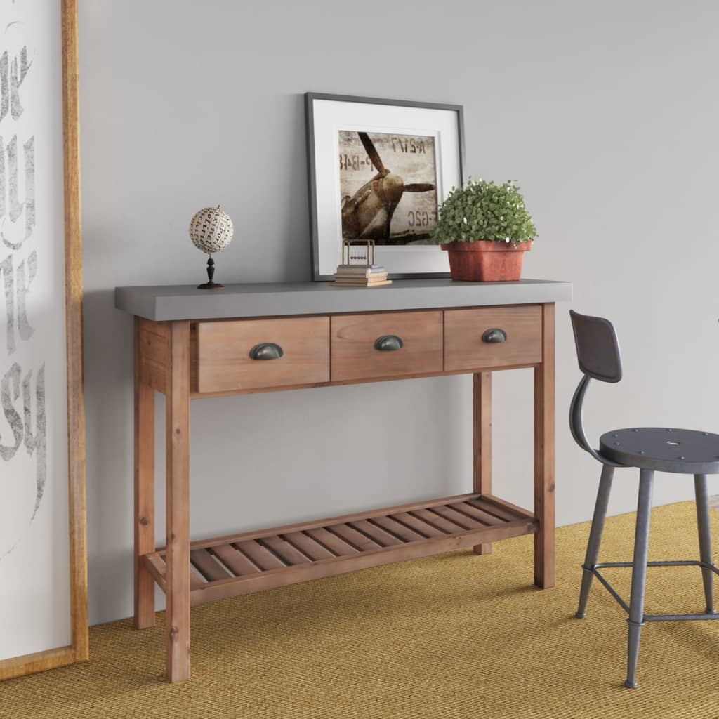 Console Table 110x35x80 cm Solid Wood Fir - Newstart Furniture