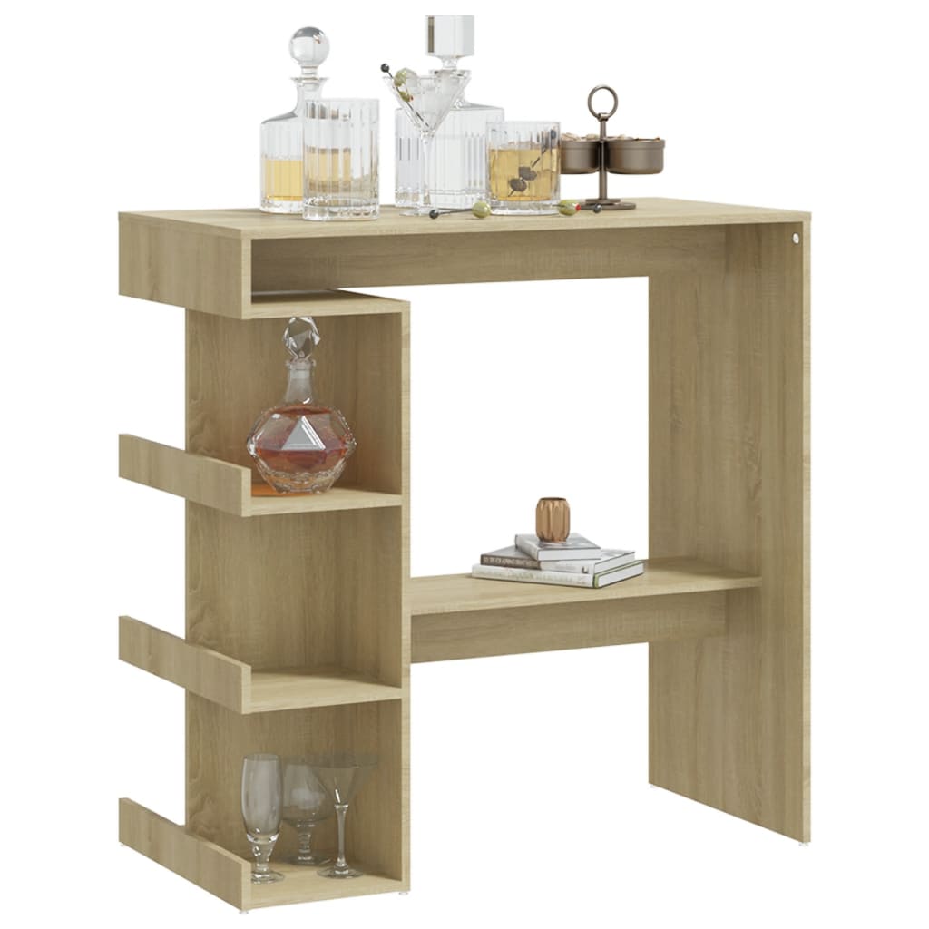 Bar Table with Storage Rack Sonoma Oak 100x50x101.5 cm Engineered Wood - Newstart Furniture