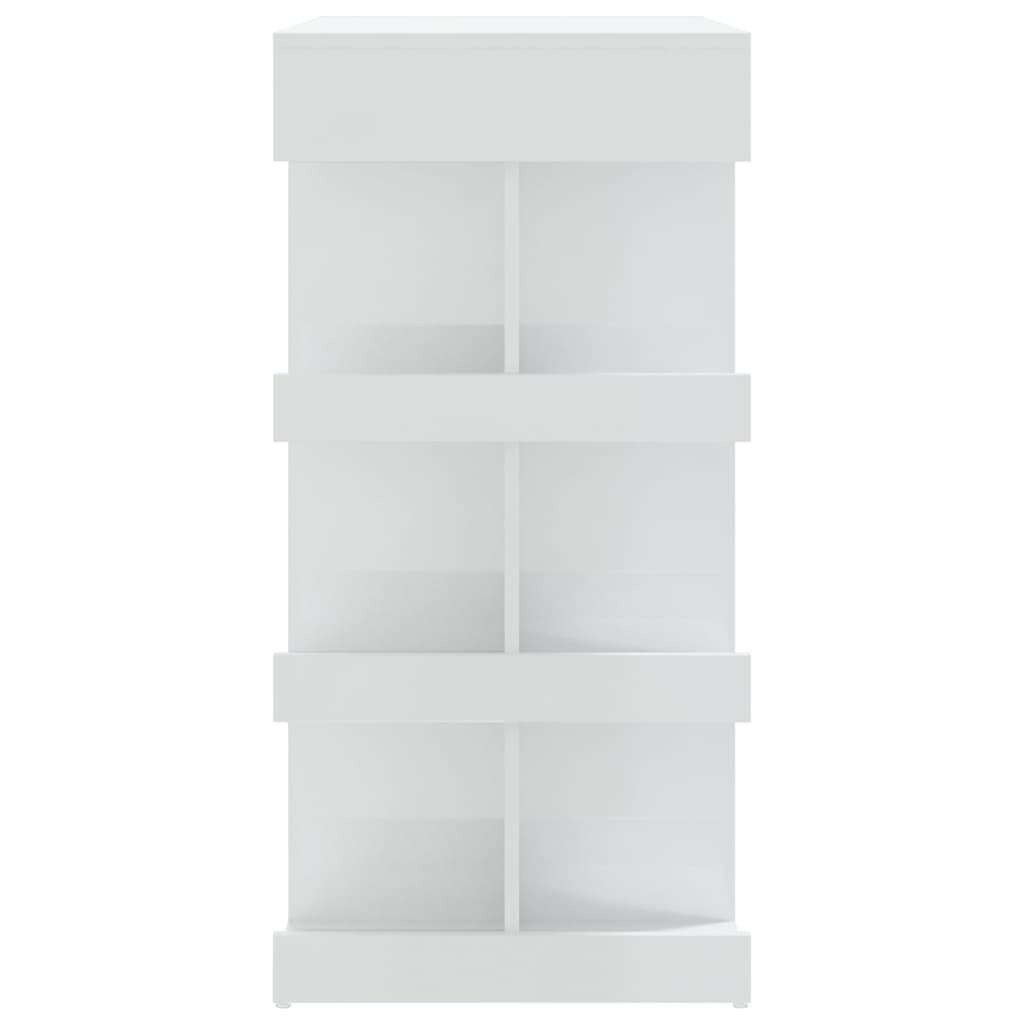 Bar Table with Storage Rack High Gloss White 100x50x101.5 cm - Newstart Furniture