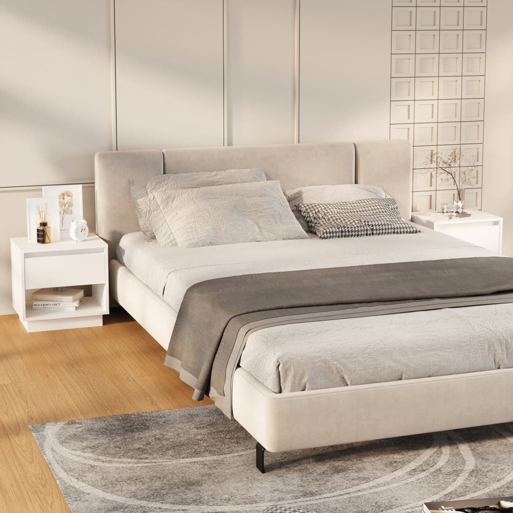 Bedside Cabinets 2 pcs White 45x34x44 cm Engineered Wood - Newstart Furniture