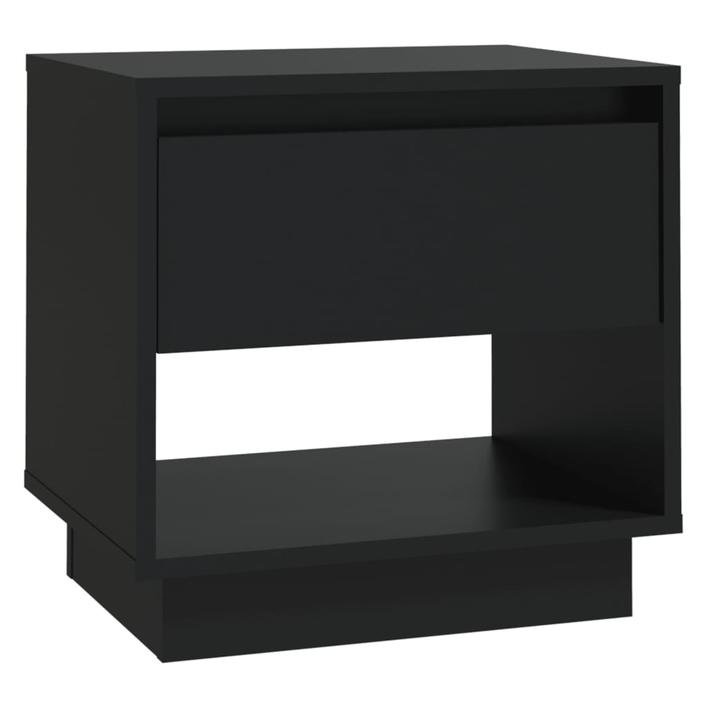 Bedside Cabinet Black 45x34x44 cm Engineered Wood - Newstart Furniture