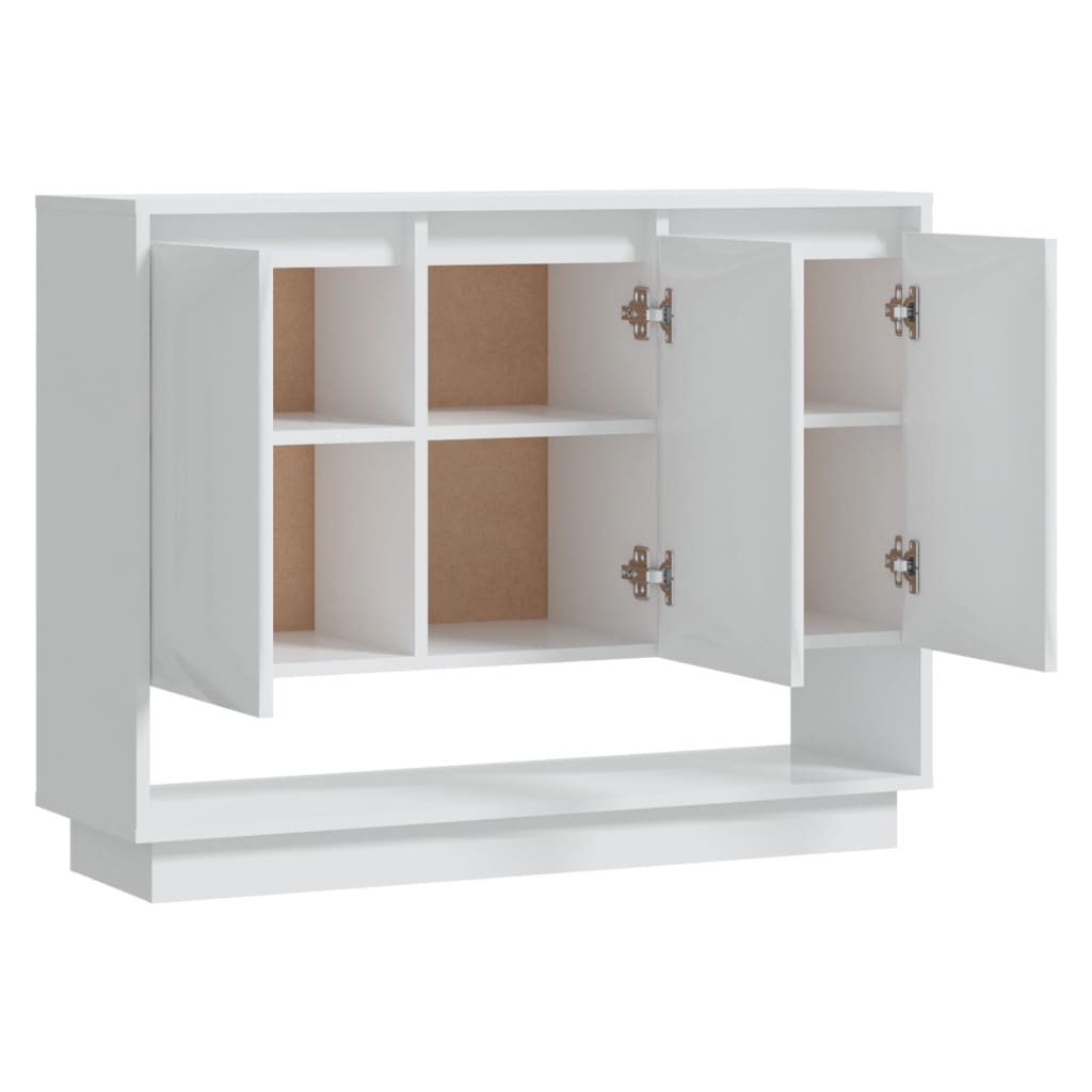 Sideboard High Gloss White 97x31x75 cm Engineered Wood - Newstart Furniture