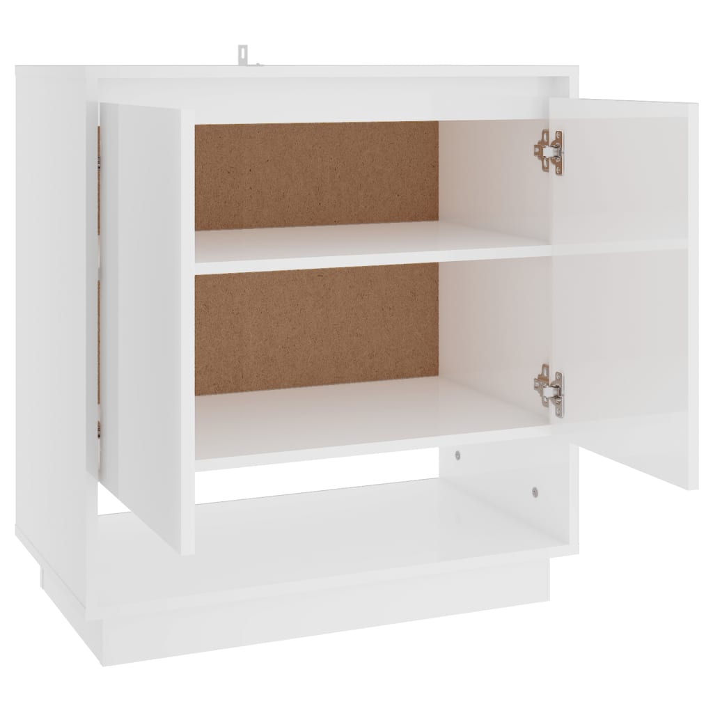 Sideboard High Gloss White 70x41x75 cm Engineered Wood - Newstart Furniture