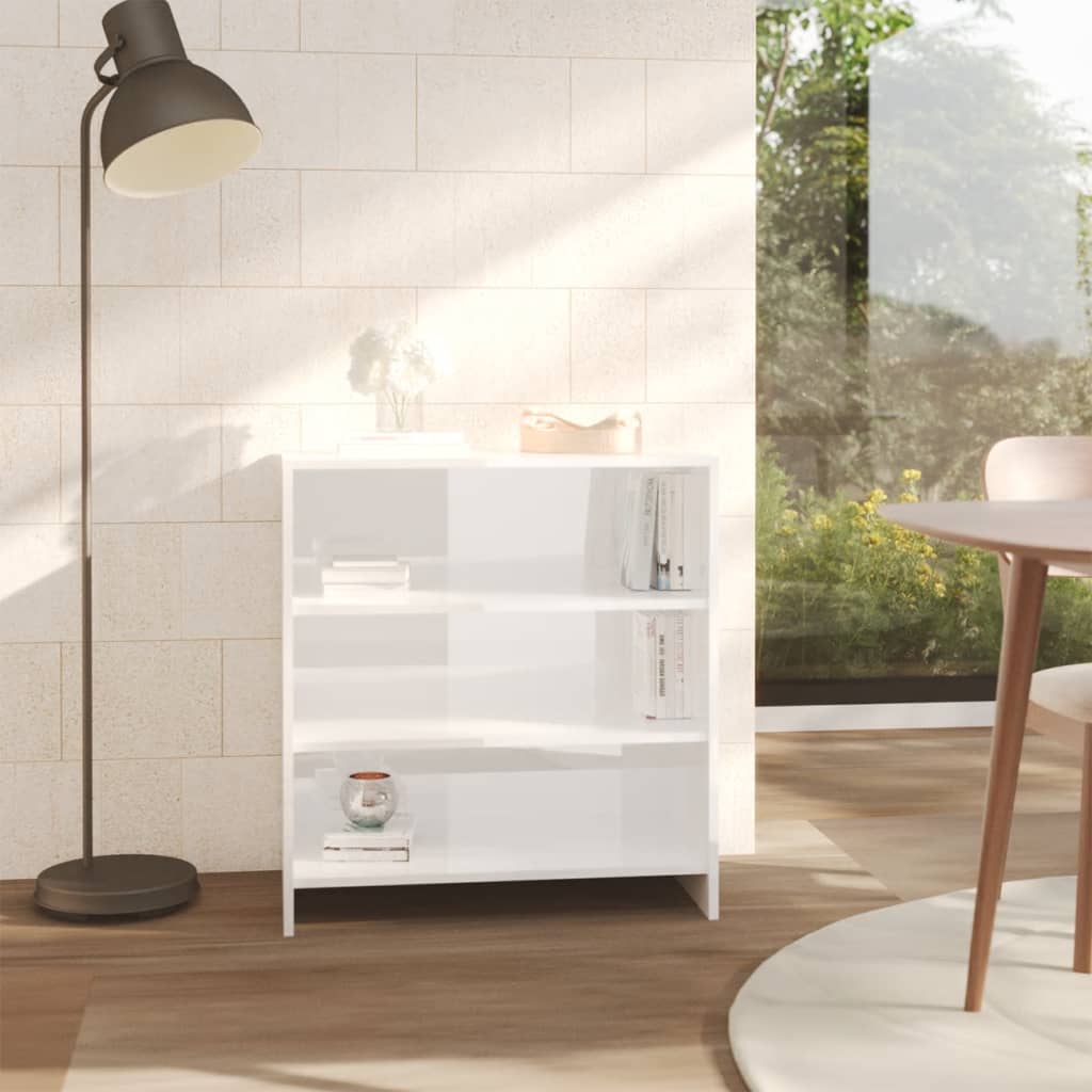 Sideboard High Gloss White 70x40.5x75 cm Engineered Wood - Newstart Furniture