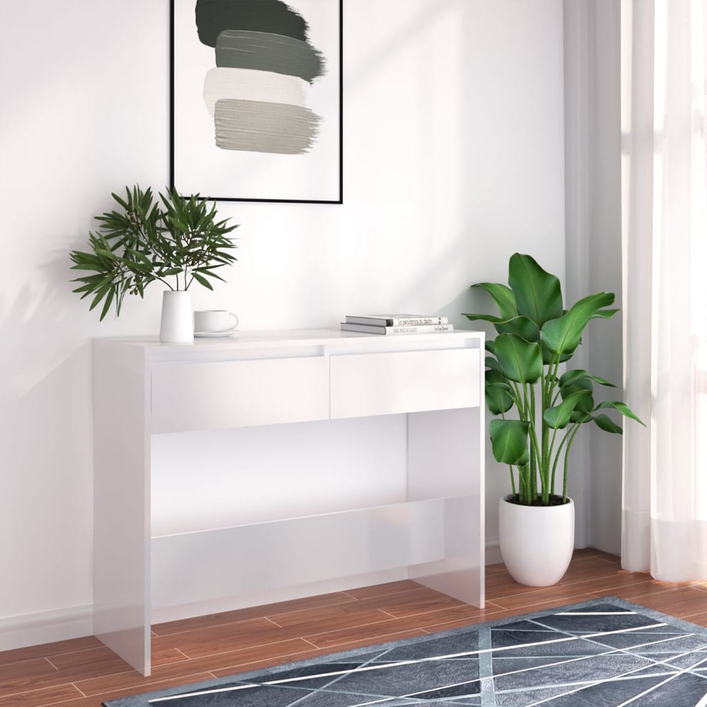 Console Table White 100x35x76.5 cm Engineered Wood - Newstart Furniture