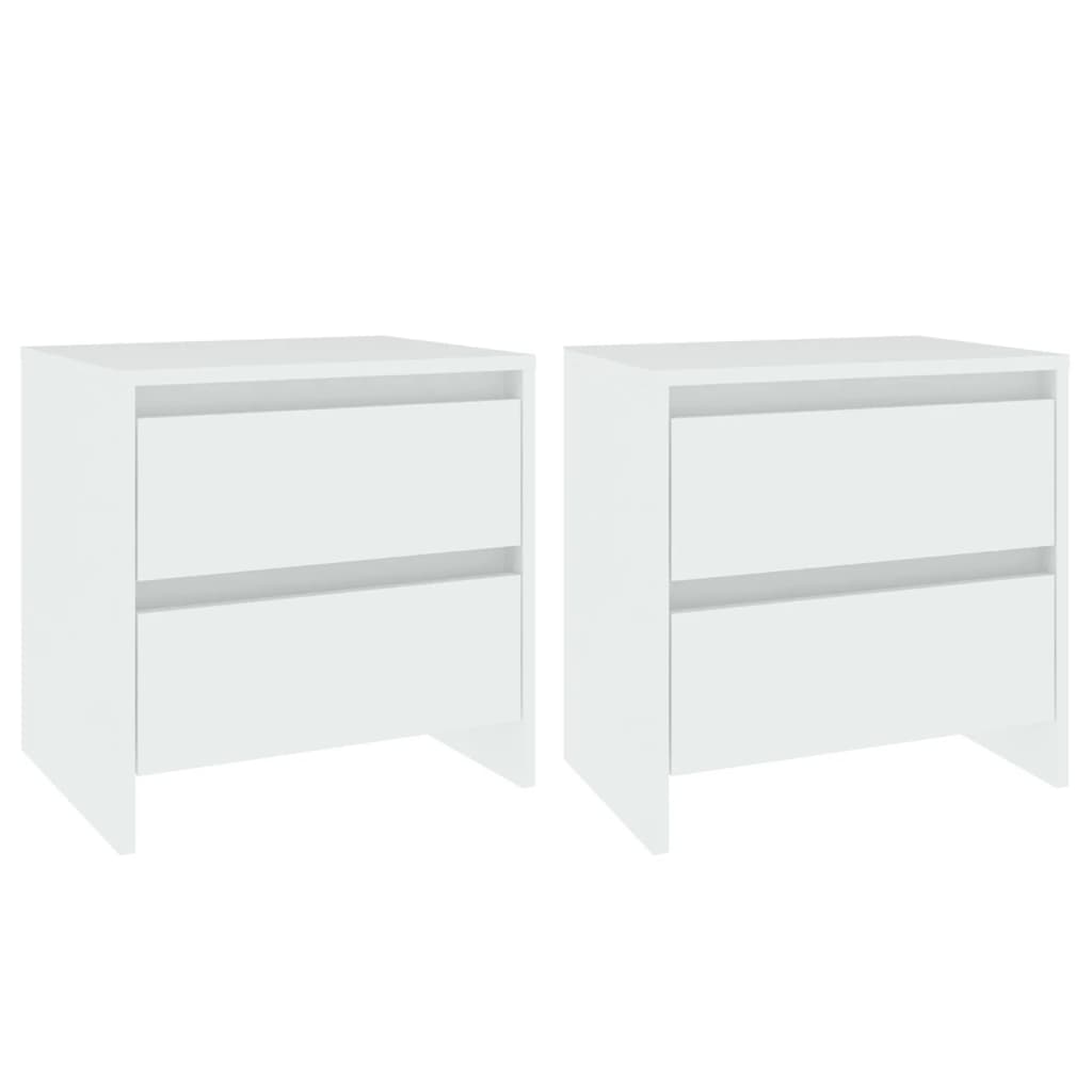 Bedside Cabinets 2 pcs White 45x34.5x44.5 cm Engineered Wood - Newstart Furniture