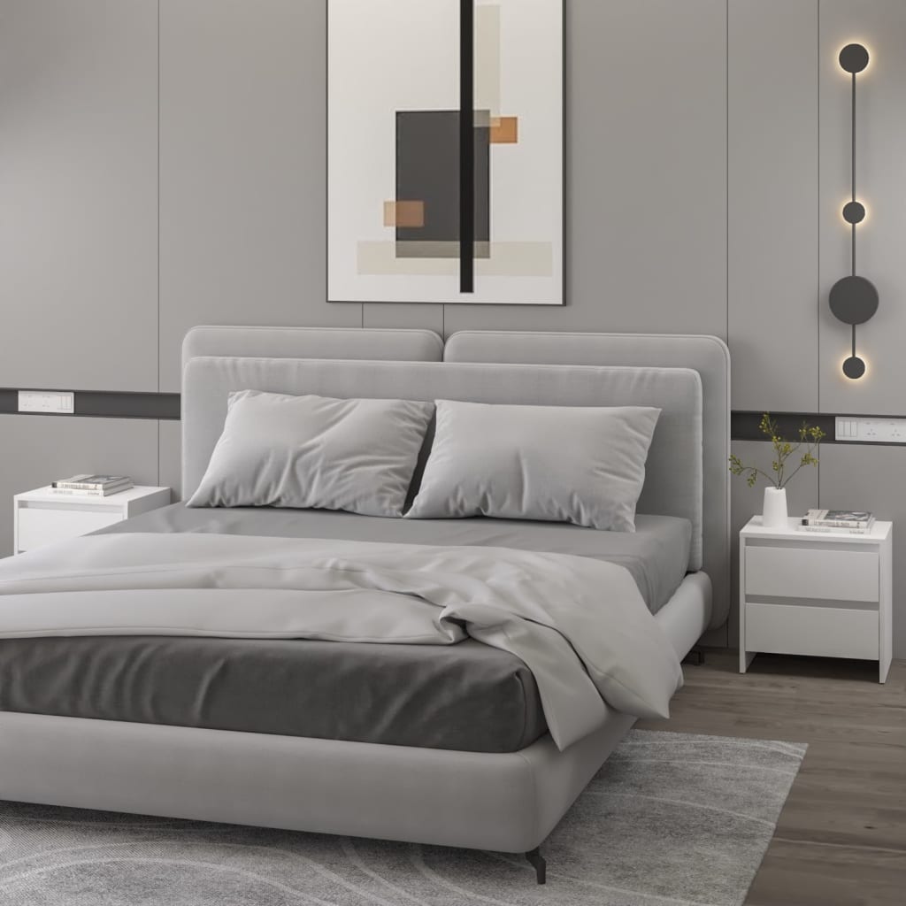 Bedside Cabinets 2 pcs White 45x34.5x44.5 cm Engineered Wood - Newstart Furniture