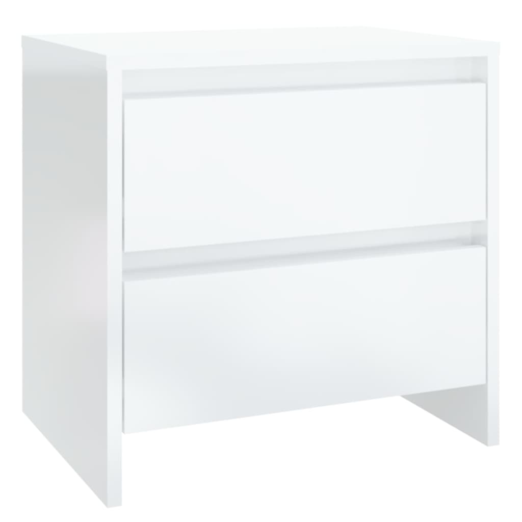 Bedside Cabinets 2 pcs High Gloss White 45x34.5x44.5 cm Engineered Wood - Newstart Furniture