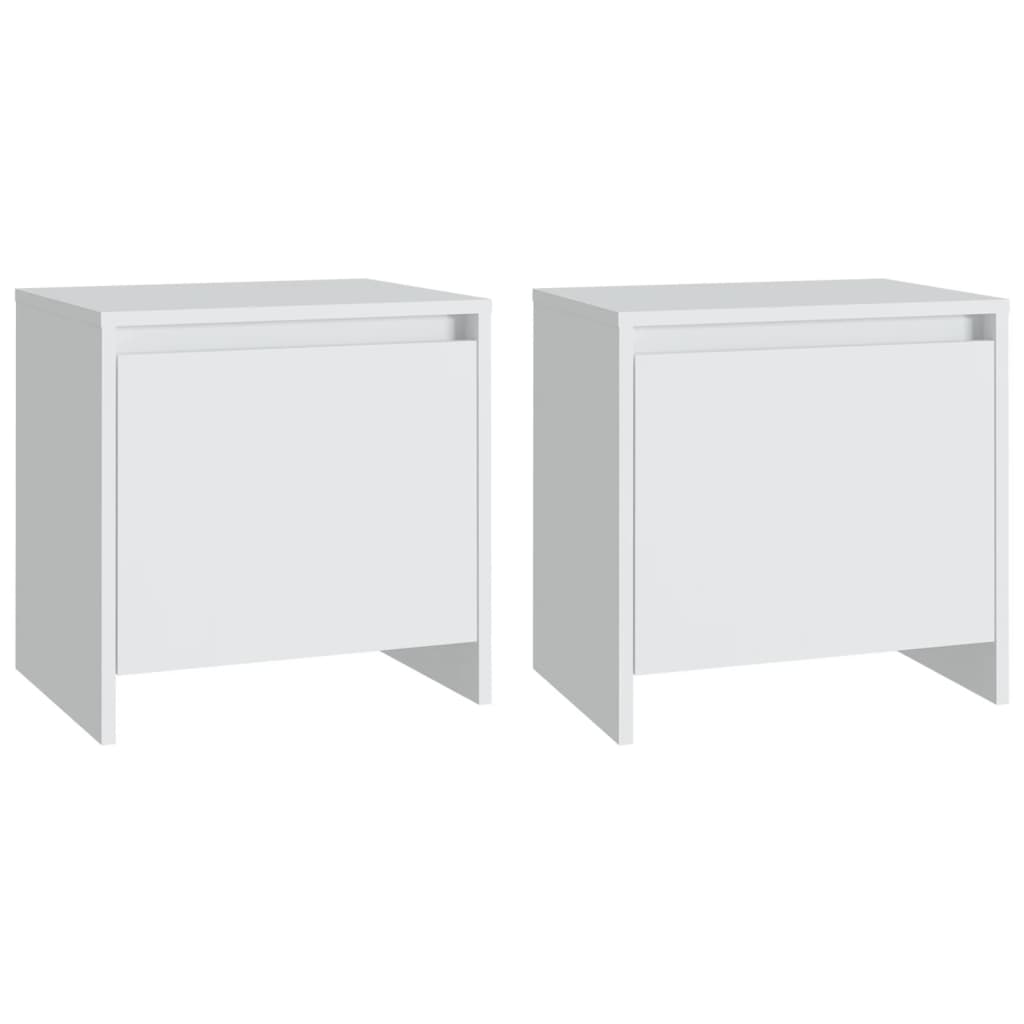 Bedside Cabinets 2 pcs White 45x34x44.5 cm Engineered Wood - Newstart Furniture