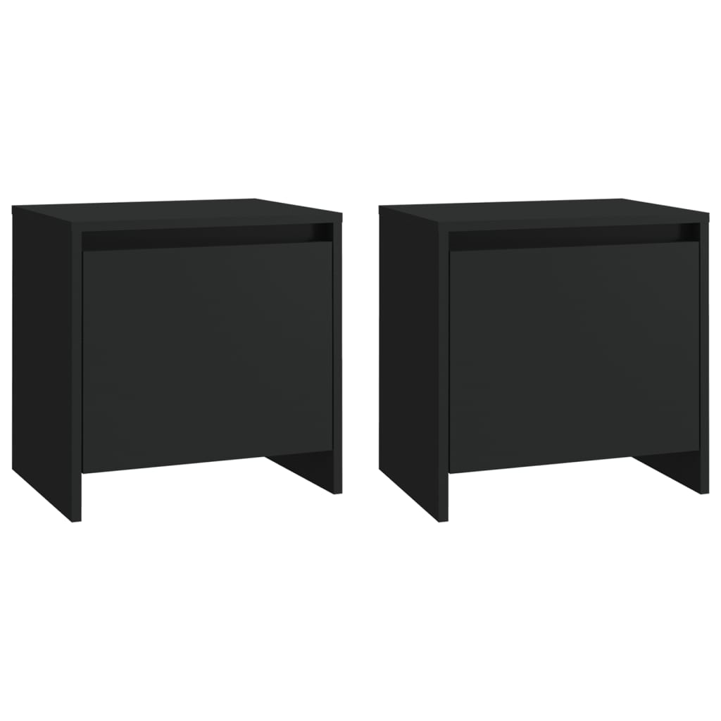 Bedside Cabinets 2 pcs Black 45x34x44.5 cm Engineered Wood - Newstart Furniture