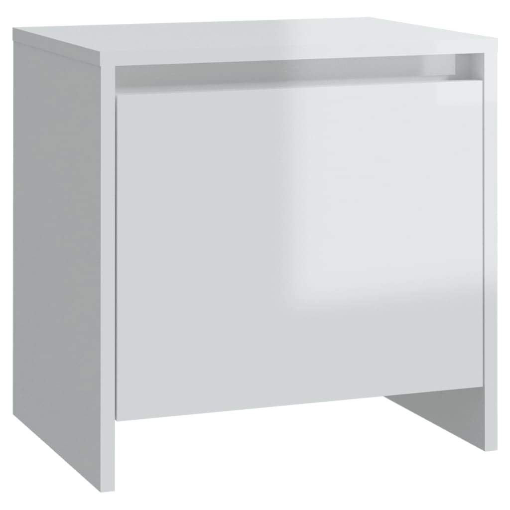 Bedside Cabinet High Gloss White 45x34x44.5 cm Engineered Wood - Newstart Furniture