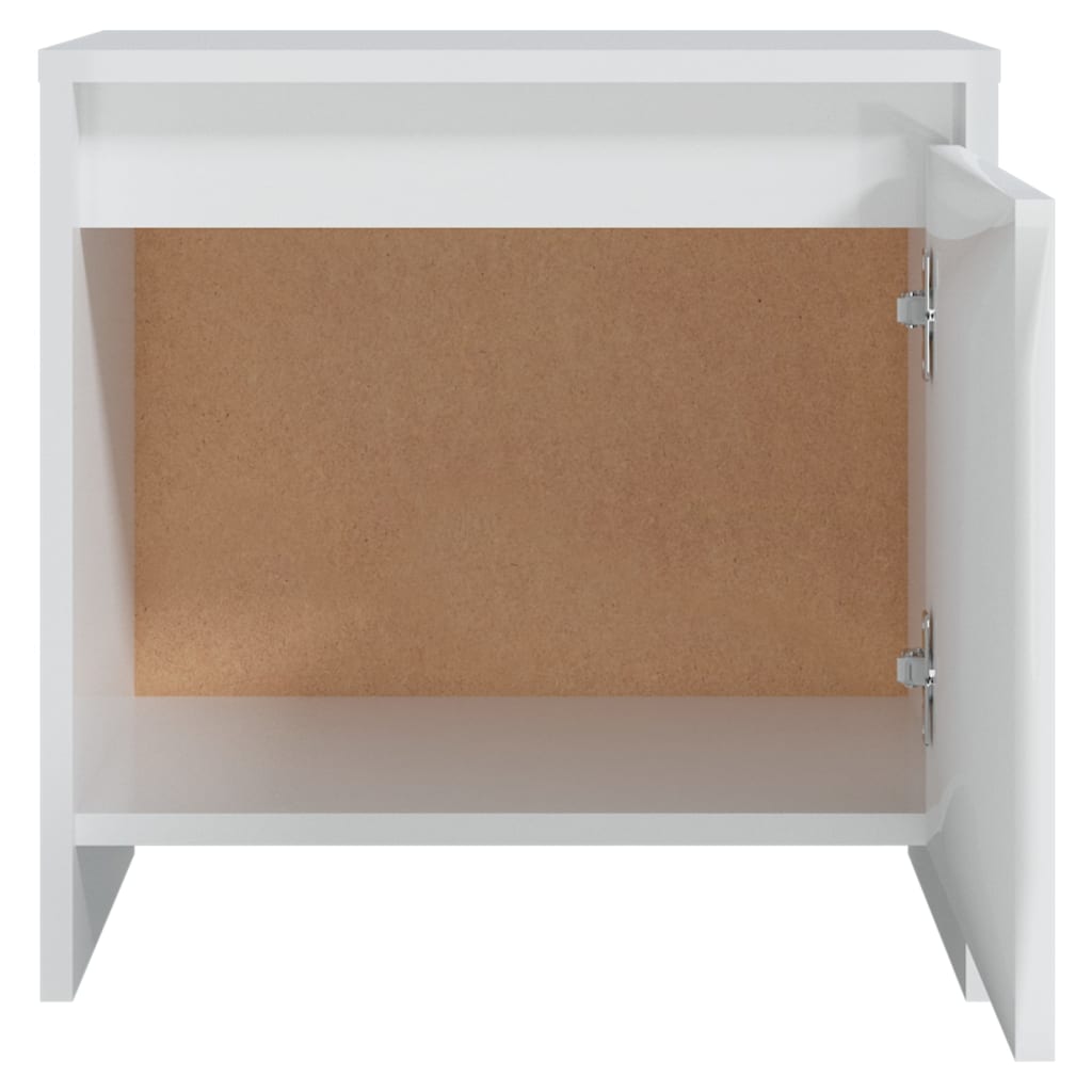 Bedside Cabinets 2 pcs High Gloss White 45x34x44.5 cm Engineered Wood - Newstart Furniture