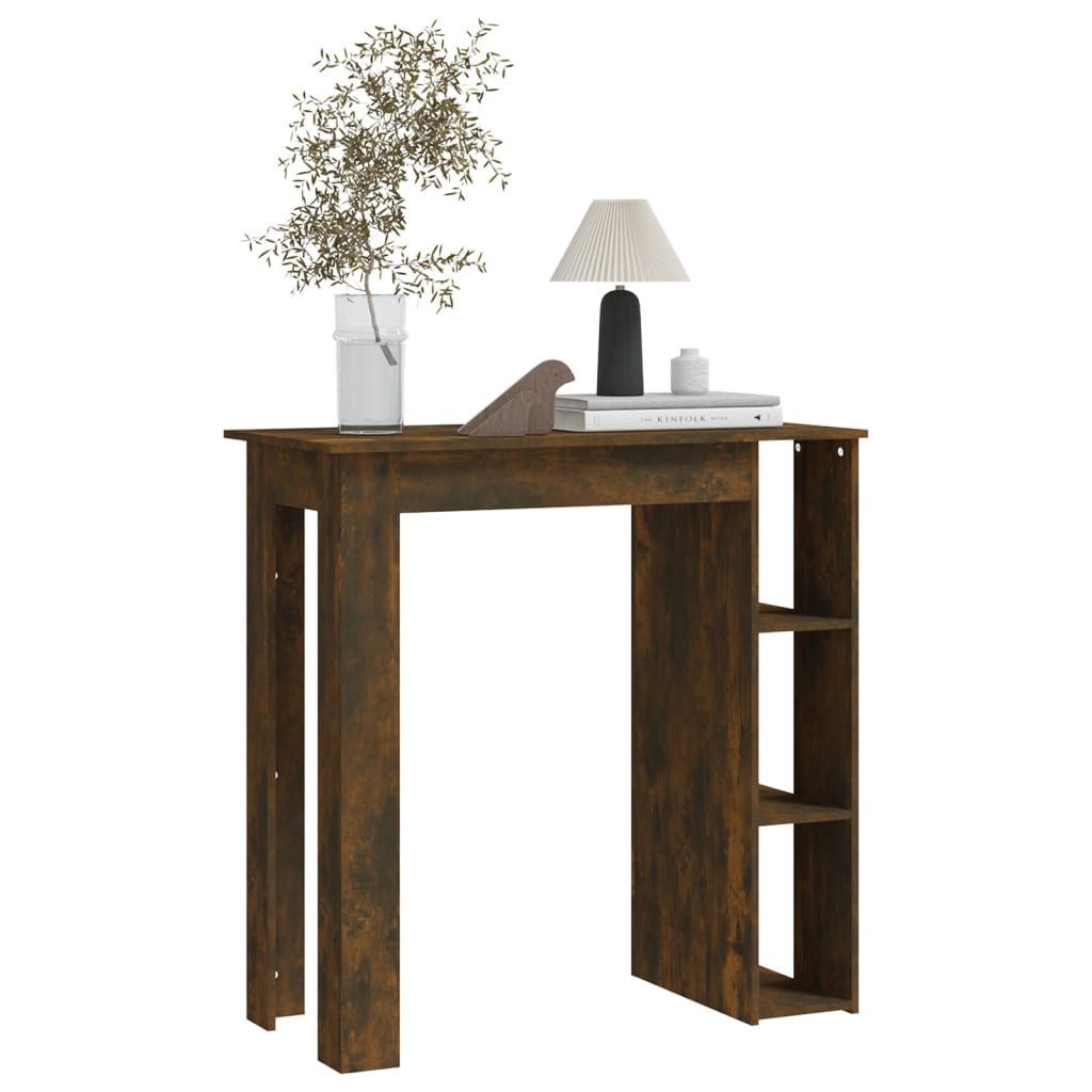 Bar Table with Shelf Smoked Oak 102x50x103.5 cm Engineered Wood - Newstart Furniture