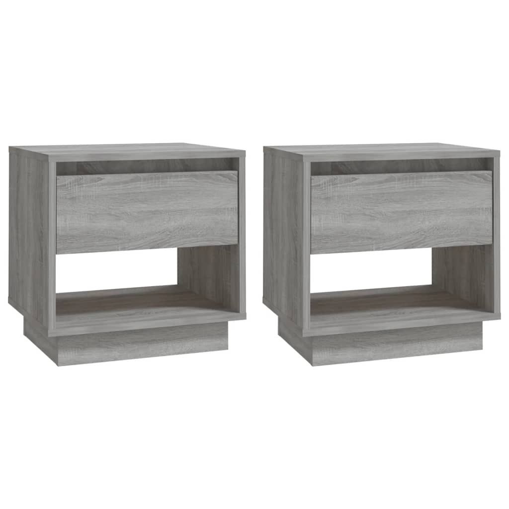 Bedside Cabinets 2 pcs Grey Sonoma 45x34x44 cm Engineered Wood - Newstart Furniture