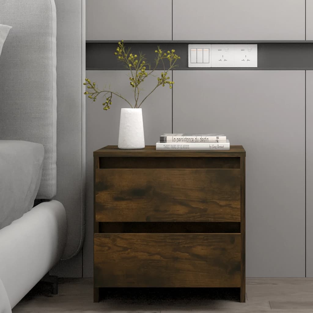 Bedside Cabinet Smoked Oak 45x34.5x44.5 cm Engineered Wood - Newstart Furniture