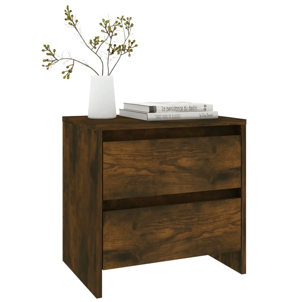 Bedside Cabinets 2 pcs Smoked Oak 45x34.5x44.5 cm Engineered Wood - Newstart Furniture