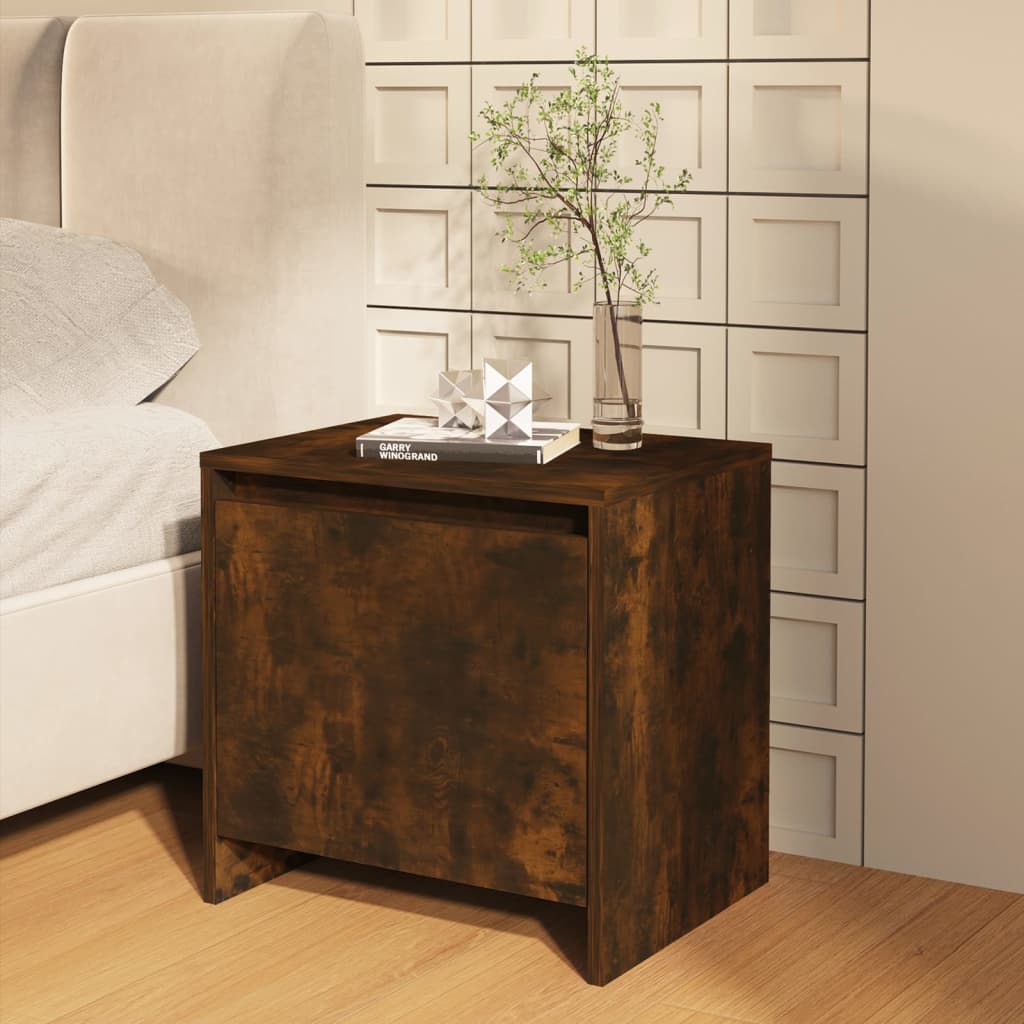 Bedside Cabinets 2 pcs Smoked Oak 45x34x44.5 cm Engineered Wood - Newstart Furniture