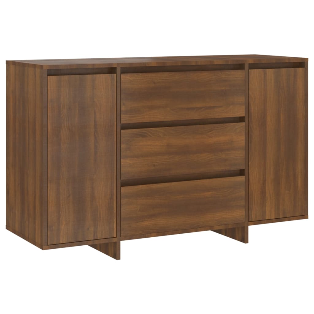 Sideboard with 3 Drawers Brown Oak 120x41x75 cm Engineered Wood - Newstart Furniture