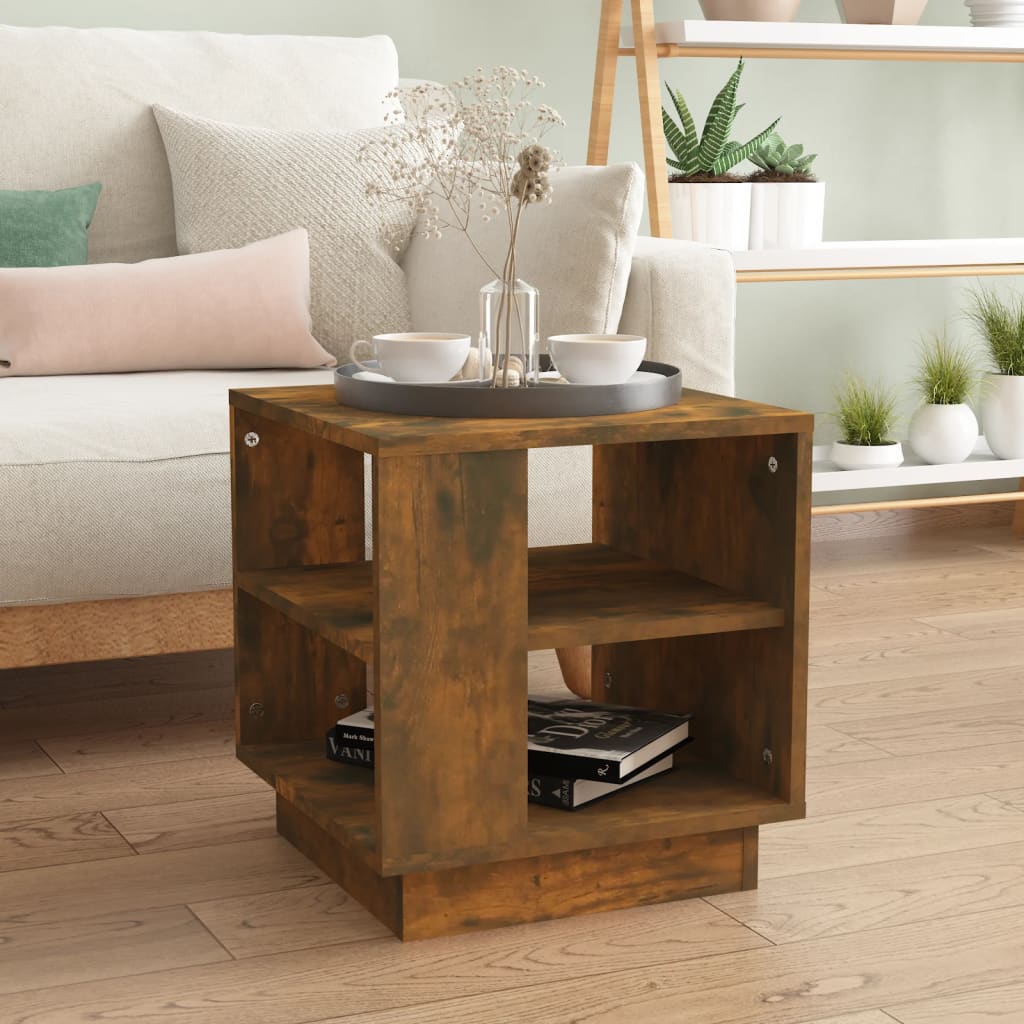 Coffee Table Smoked Oak 40x40x43 cm Engineered Wood - Newstart Furniture