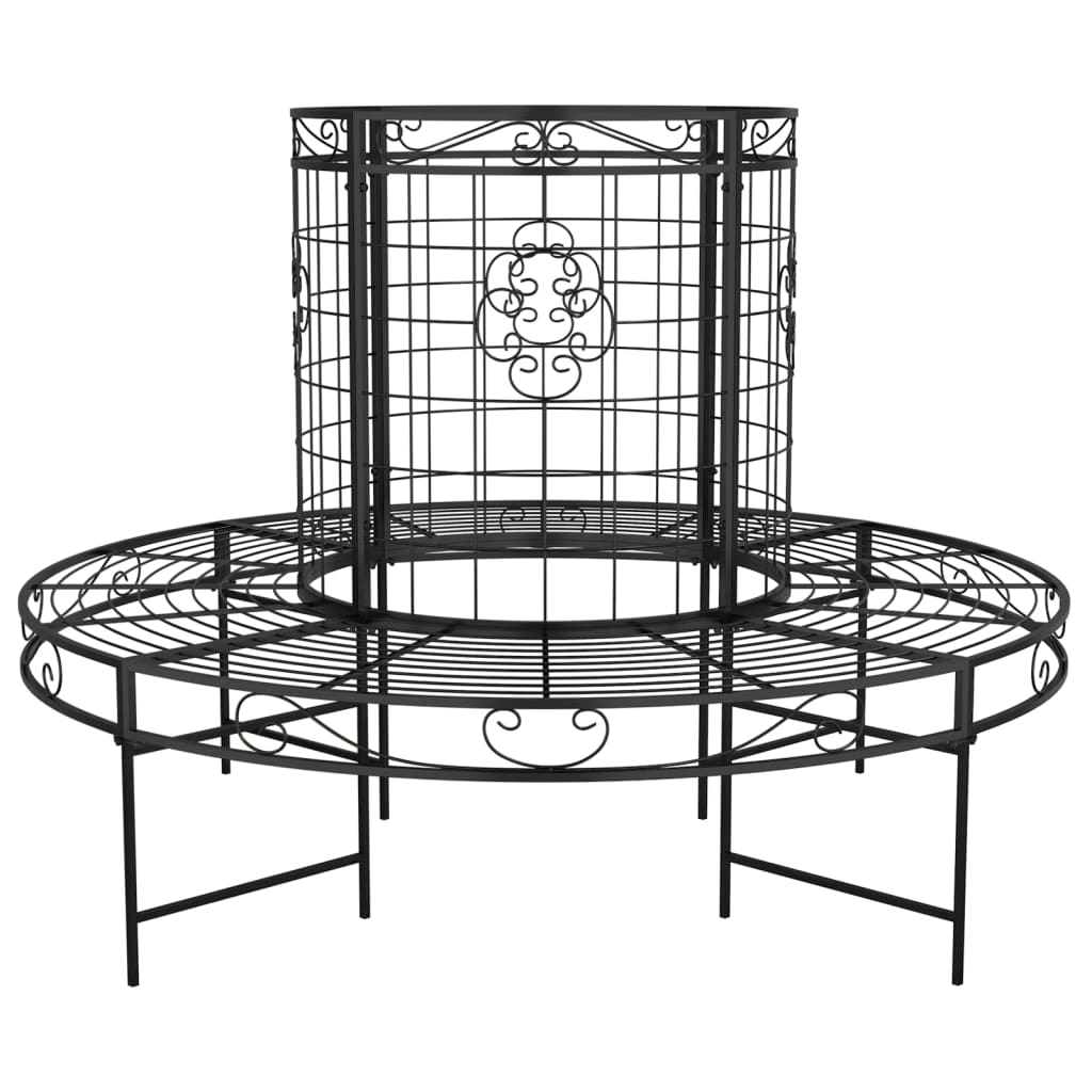 Round Tree Bench Ø137 cm Black Steel - Newstart Furniture