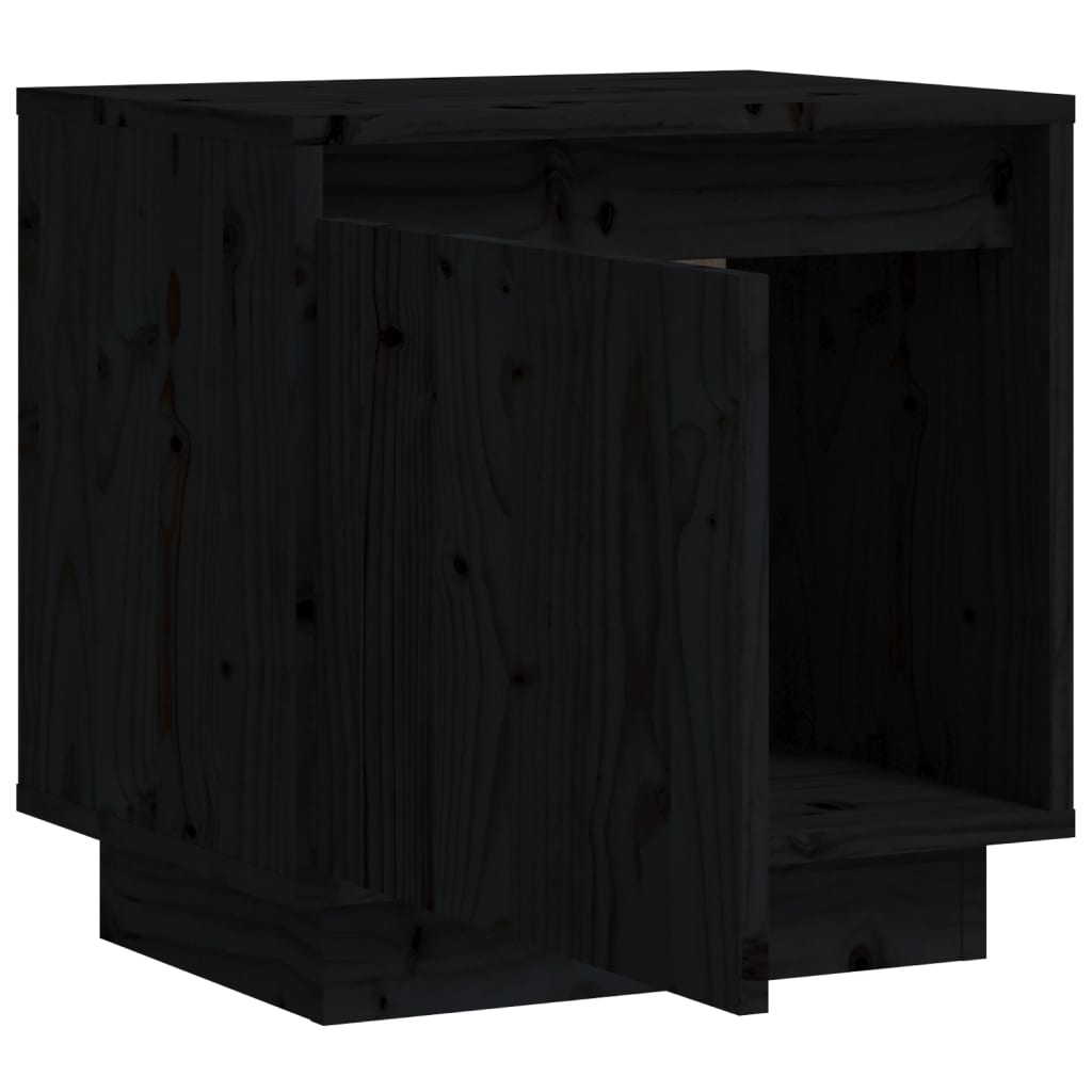 Bedside Cabinets 2 pcs Black 40x30x40 cm Solid Wood Pine - Newstart Furniture