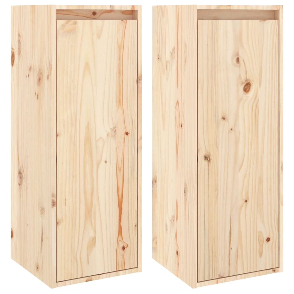 Wall Cabinets 2 pcs 30x30x80 cm Solid Wood Pine - Newstart Furniture