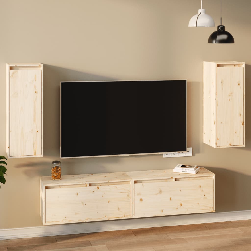 Wall Cabinets 2 pcs 30x30x80 cm Solid Wood Pine - Newstart Furniture