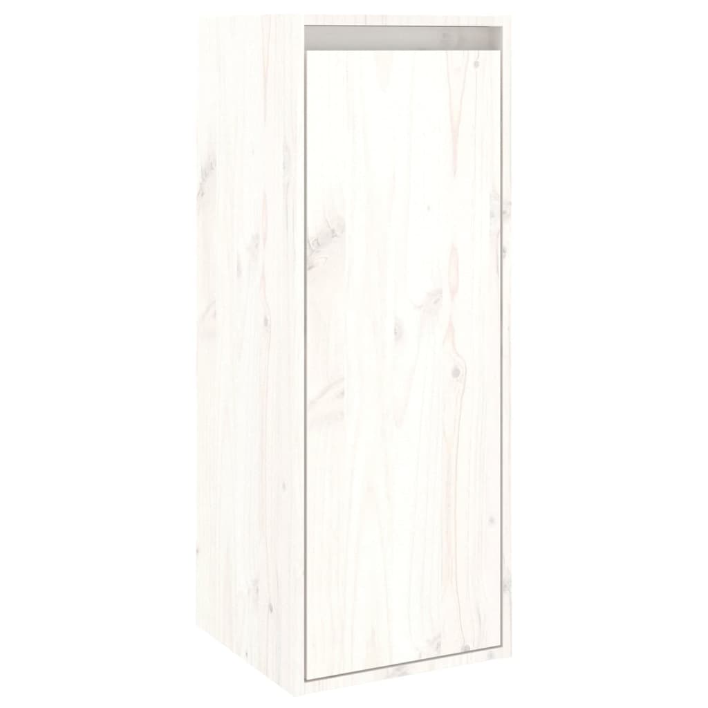 Wall Cabinet White 30x30x80 cm Solid Wood Pine - Newstart Furniture