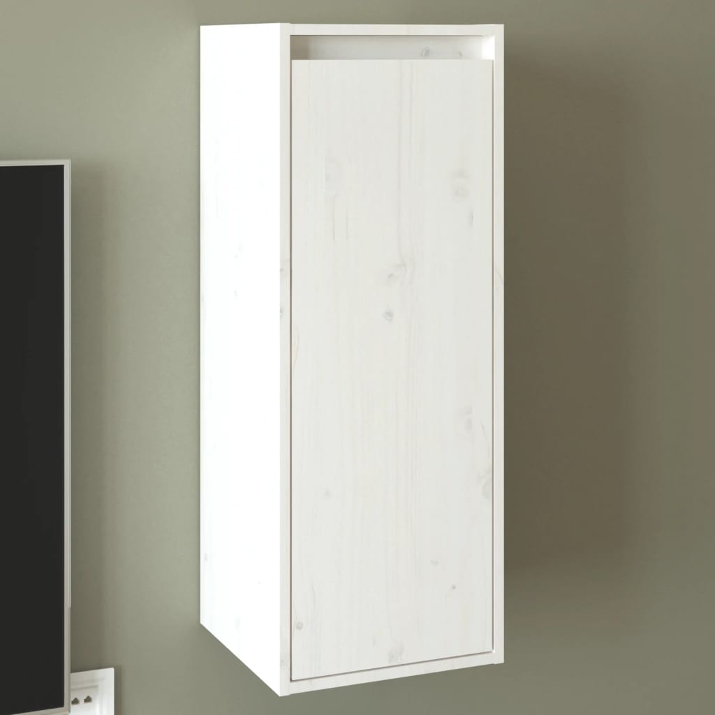 Wall Cabinet White 30x30x80 cm Solid Wood Pine - Newstart Furniture