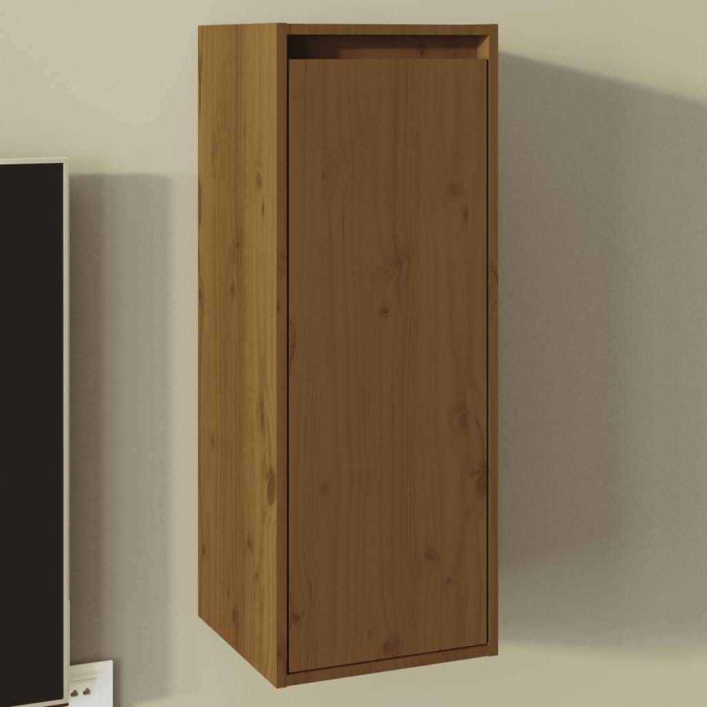 Wall Cabinet Honey Brown 30x30x80 cm Solid Wood Pine - Newstart Furniture