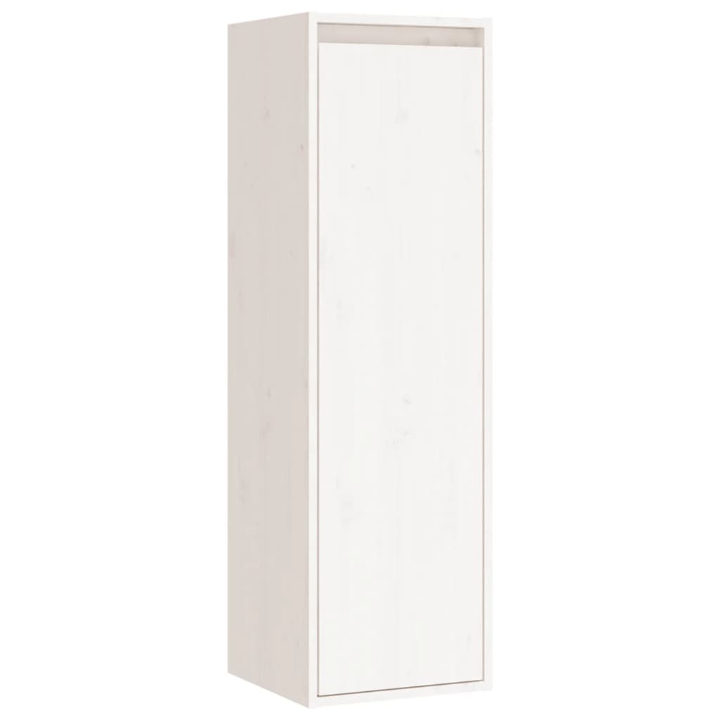 Wall Cabinet White 30x30x100 cm Solid Wood Pine - Newstart Furniture